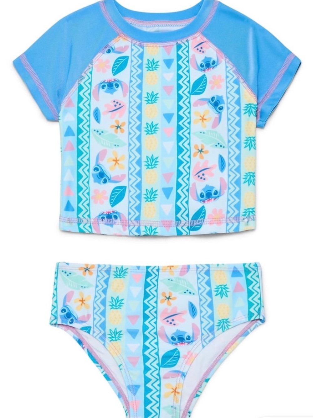 Toddler Girl Rash Guard Bikini Swimsuit Set, 2-Piece Lilo and Stitch
